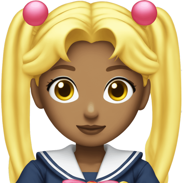 Sailor Moon a girl with long yellow hair and two space buns in a sailor guardian suit emoji