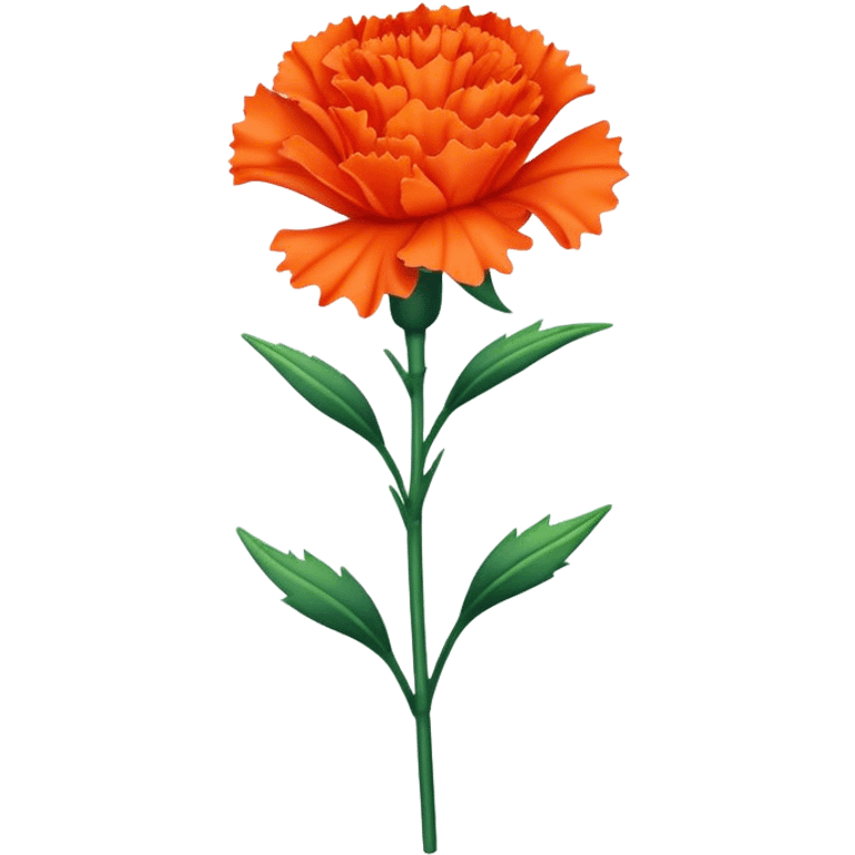 single orange carnations stem emoji