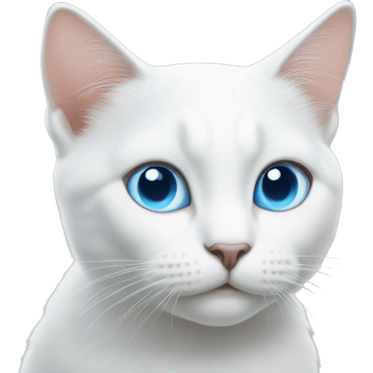 White cat with blue eyes emoji