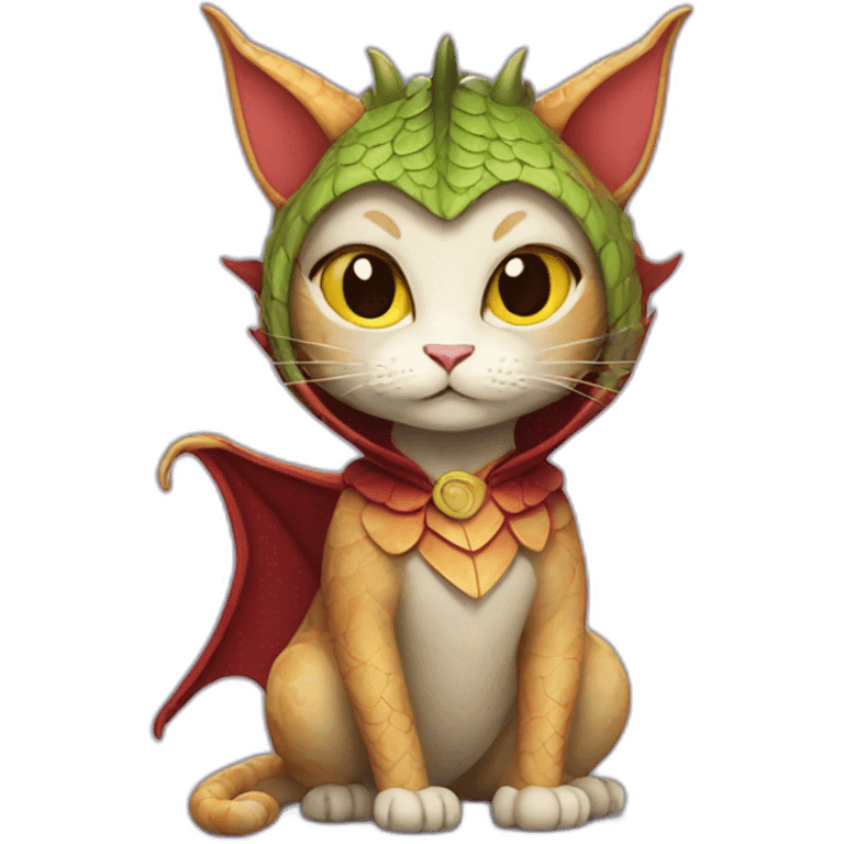  cat in a dragon costume emoji