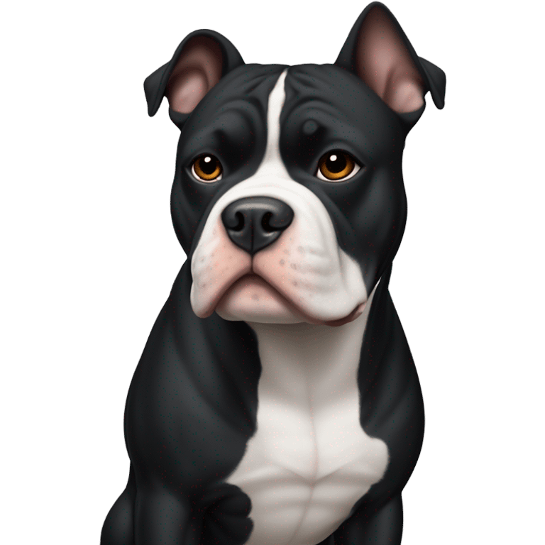 99% Black American Bully with white chin emoji