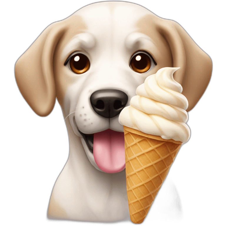 A ice-cream dog emoji