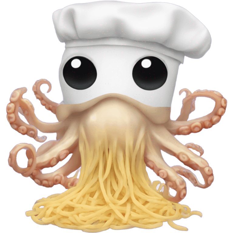 Octopus cooking pasta emoji