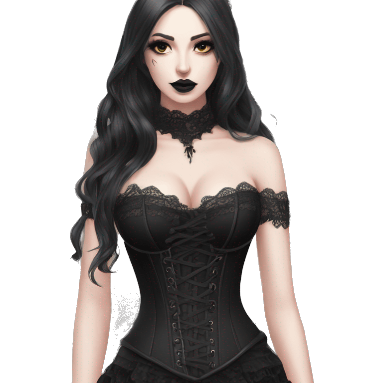 gothic lace corset black emoji