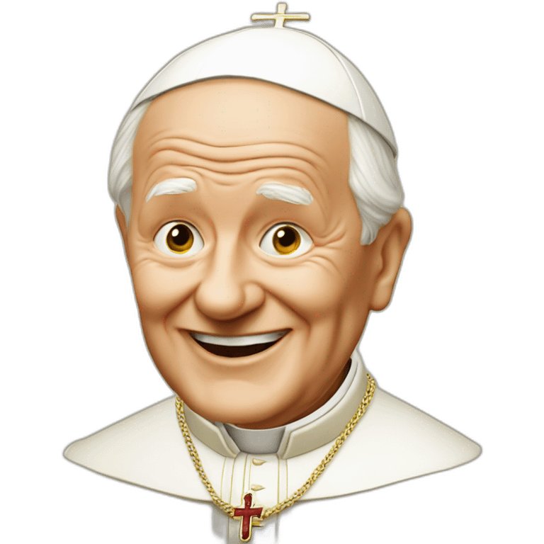 pope john paul ii goofy face emoji