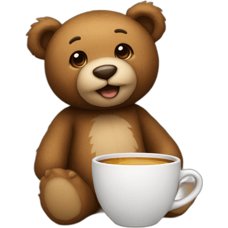 Teddy bear with a cup emoji