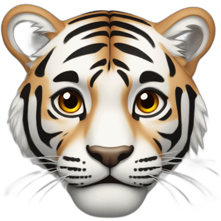 white, black and brown tiger full body emoji