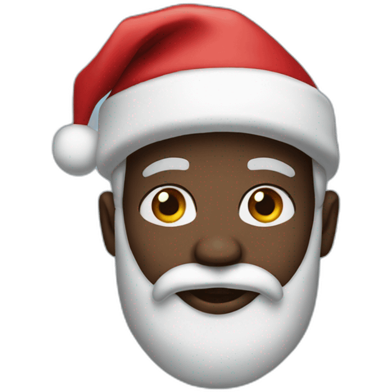 black santa with and blu eyes emoji