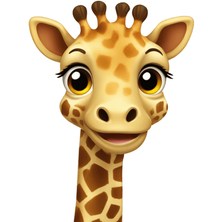 Cute animated Baby giraffe that has some t Rex features like arms and tail  emoji