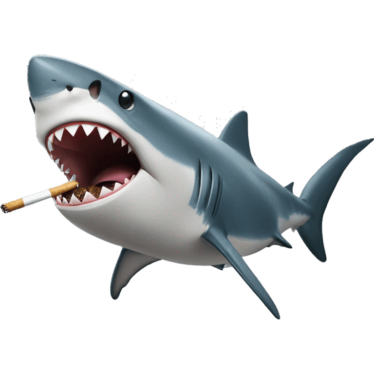 shark smoking a cigarette emoji