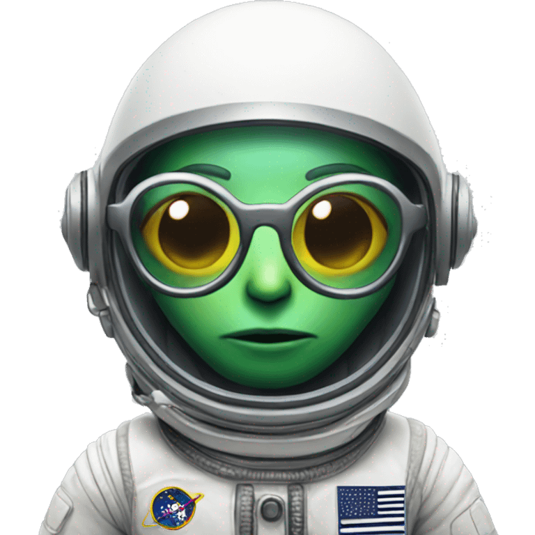 Alien astronaut with glasses emoji