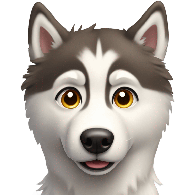 Curious brownish husky emoji