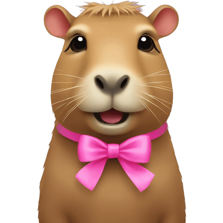 capybara with a pink bow emoji