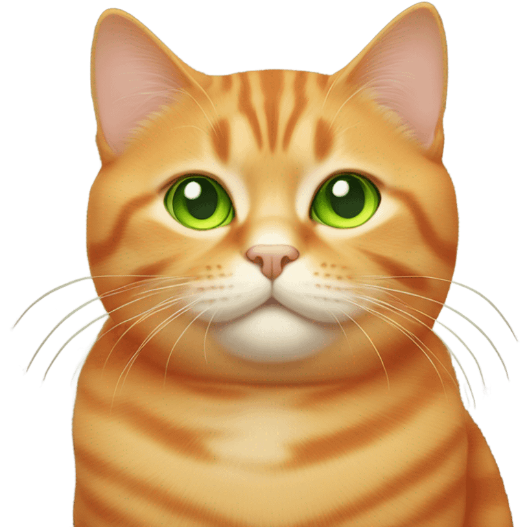 chubby orange cat with green eyes emoji