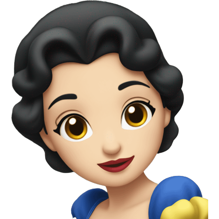 Disney Snow White sitting in front of a christmas tree emoji