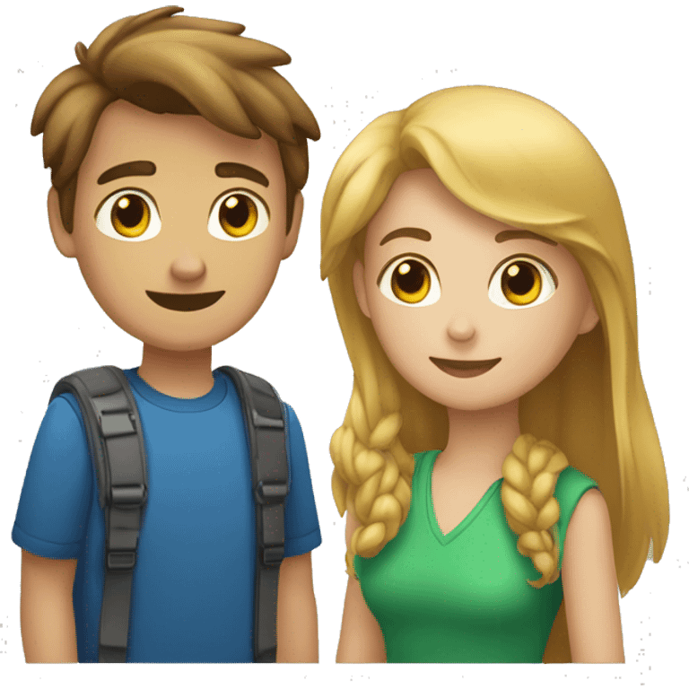 Un jeune homme qui vient de sortir avec une jeune femme emoji