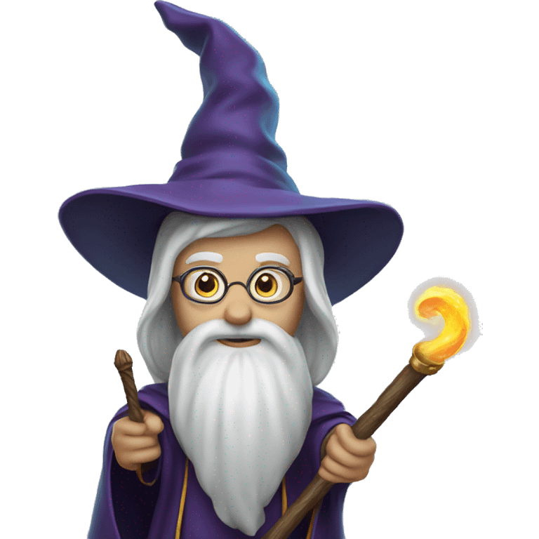 Wizard with magic stick emoji