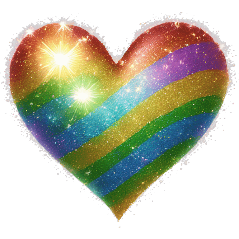 Sparkle rainbow heart  emoji