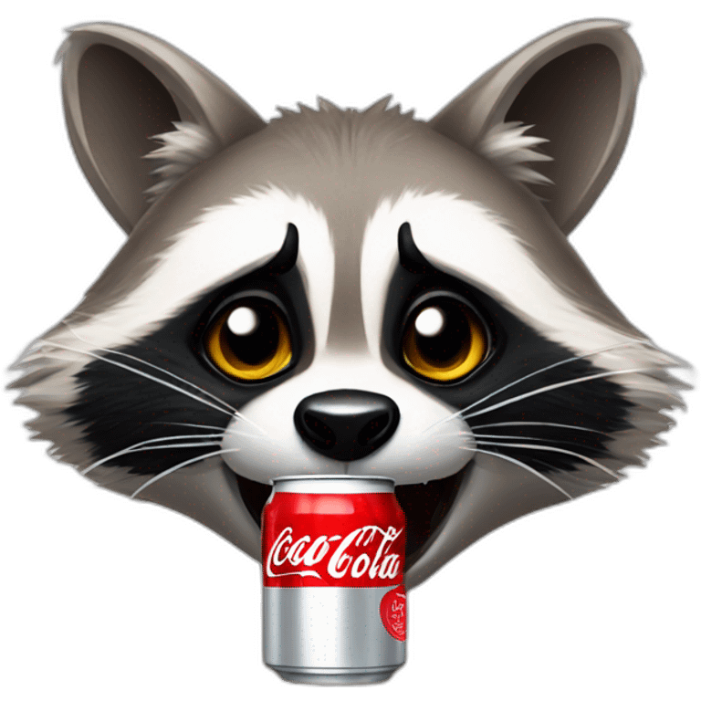 angry raccoon drink coca cola light emoji