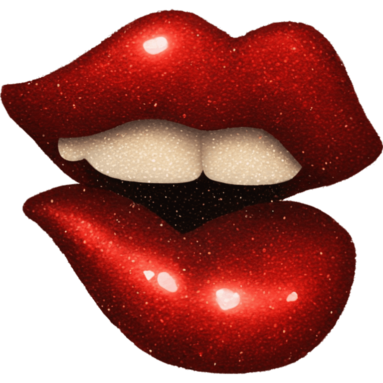 glittery red kiss print emoji