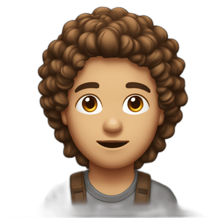 streameur garçon cheveux brun vers l'avant emoji