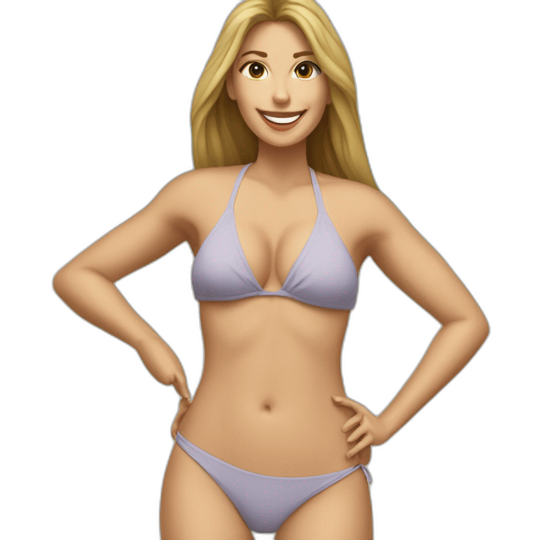 soft-fit Caucasian woman bikini (beach body) bed emoji