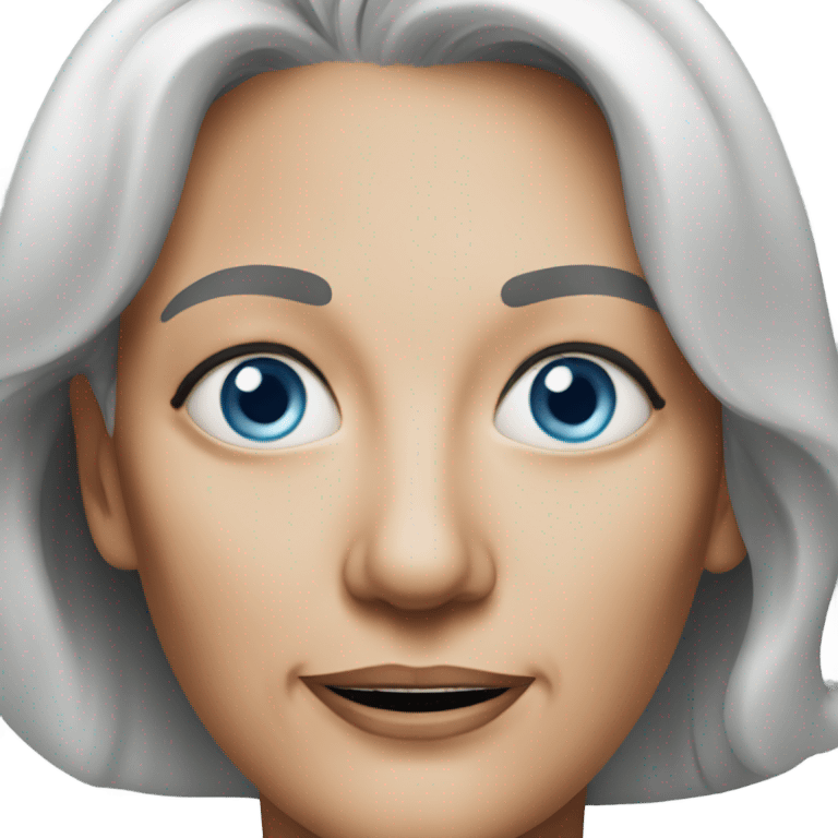 realistic bc portrait of a older woman with blue eyes  emoji