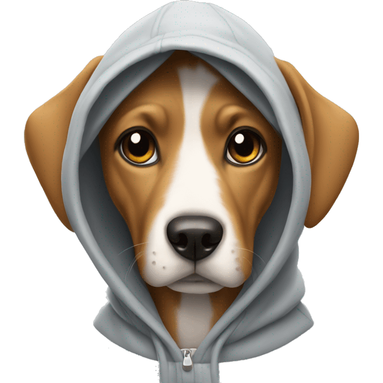 Dog wearing a hoodie emoji