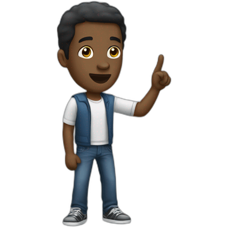 black man pointing his head emoji