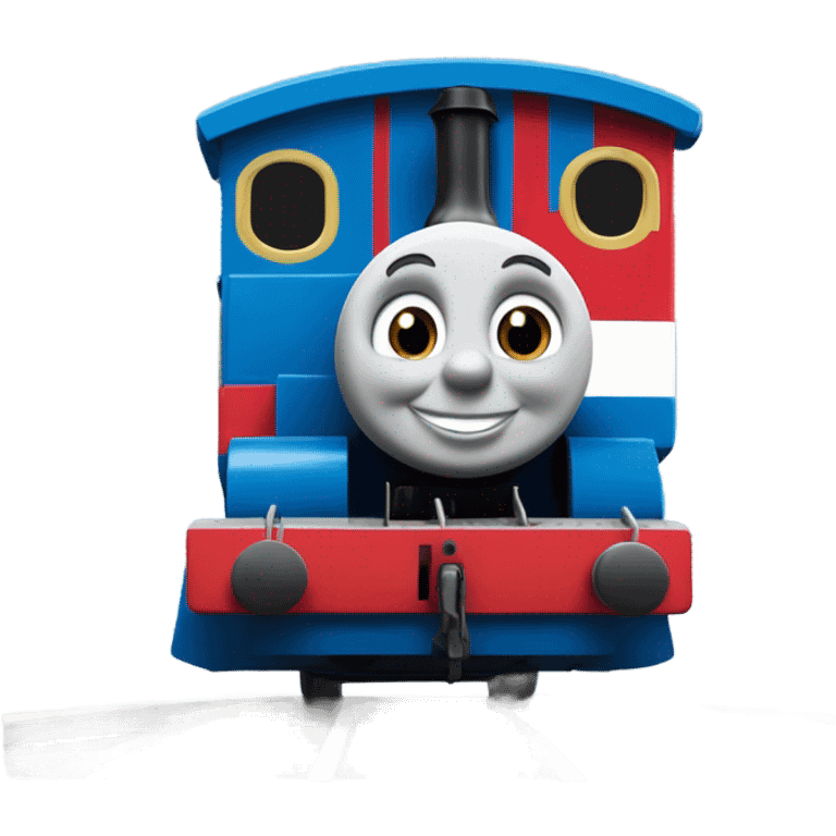 thomas the tank engine with american stripes on it's train body emoji