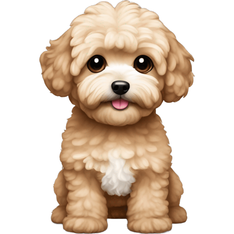 light brown maltipoo with white chest emoji