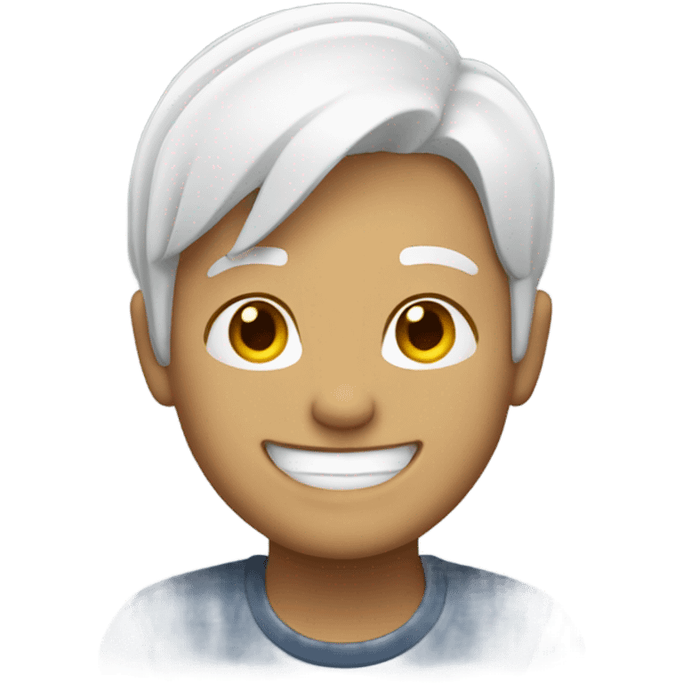 smiling individual with white hair emoji