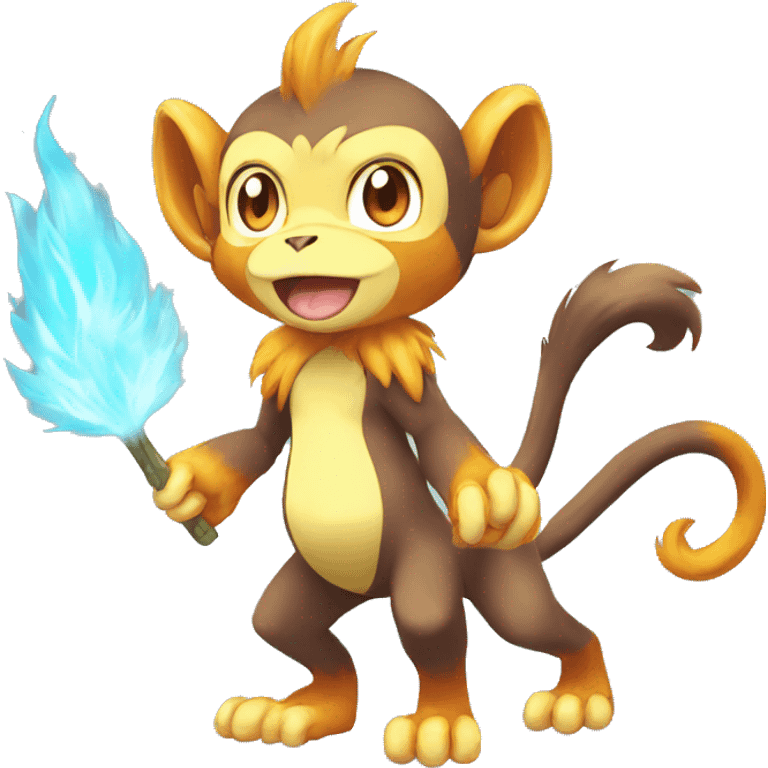 Shiny-Fire-Pokémon-Fakemon-Monkey full body emoji