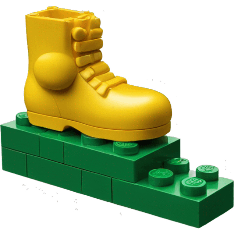 a foot above a lego brick emoji