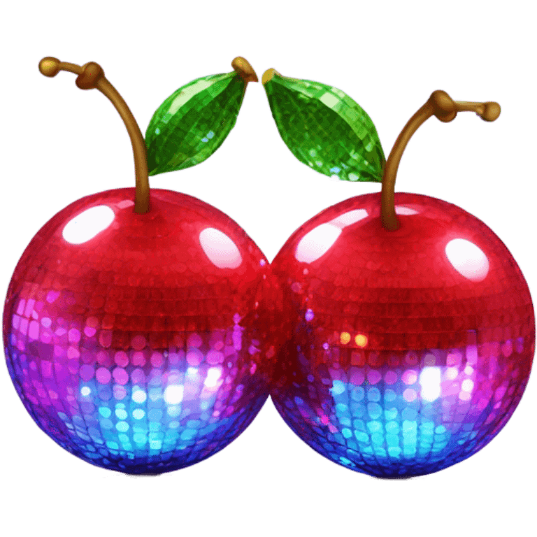 2 Disco ball cherries connected emoji