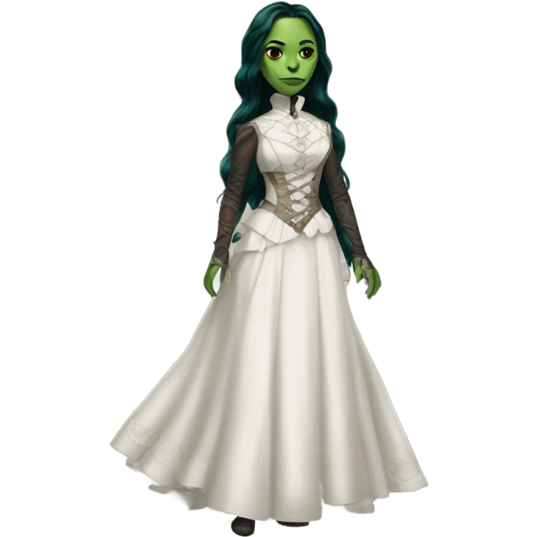 gamora in Victorian dress elegant white full body  emoji