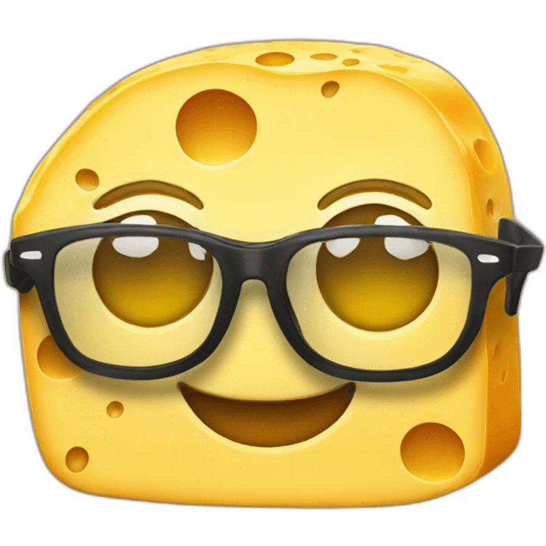 A cheese with glasses emoji