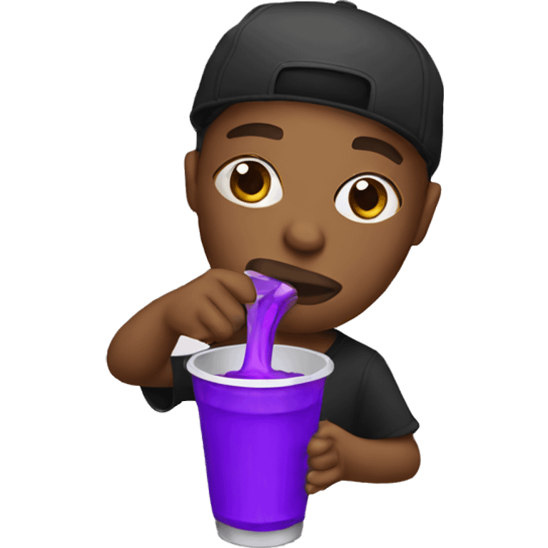 rapper drinking purple drink in a white cup emoji