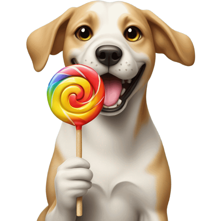 dog eating lollipop  emoji