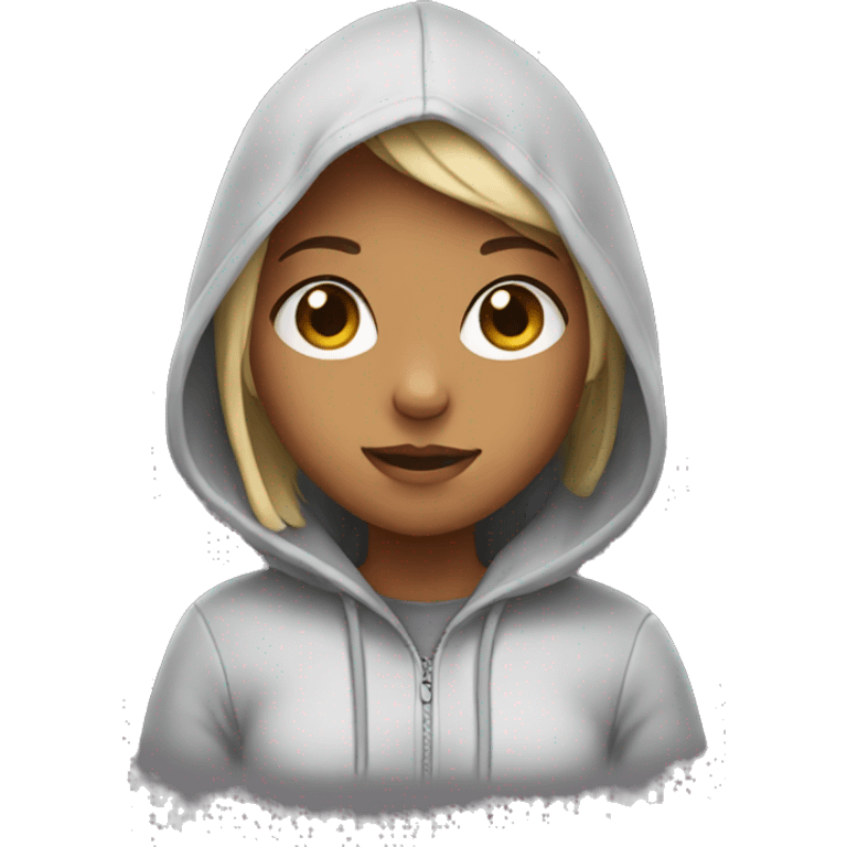 Girl wearing hoodie emoji