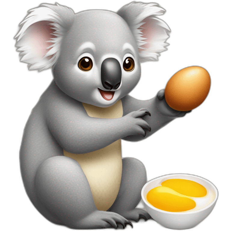 Koala qui mange des oeufs emoji