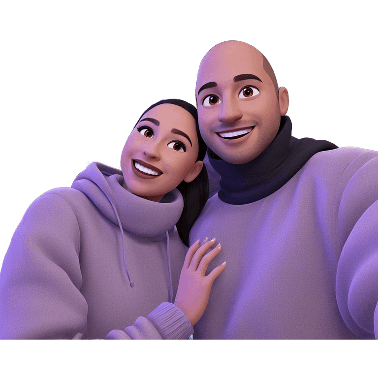 happy couple in cozy attire emoji