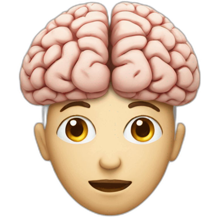 person with a brain emoji