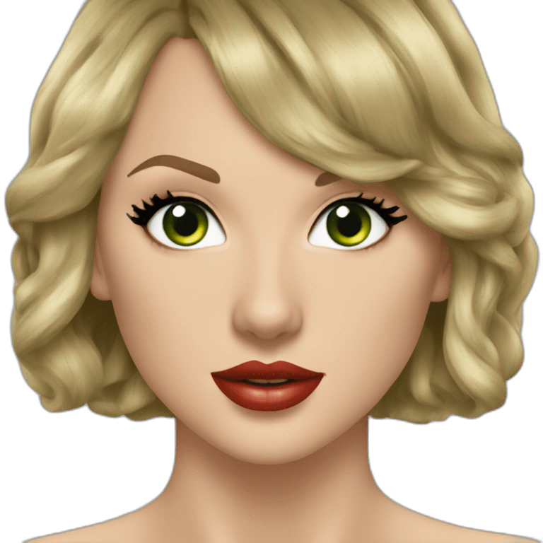 Taylor Swift vêtement maquillages vert emoji