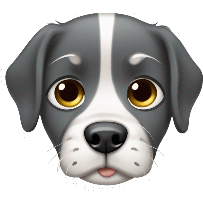 Um emoji de um cachorro com uma expressão triste ou desconfortável, talvez com as orelhas abaixadas e os olhos fechados, como se estivesse gemendo. emoji