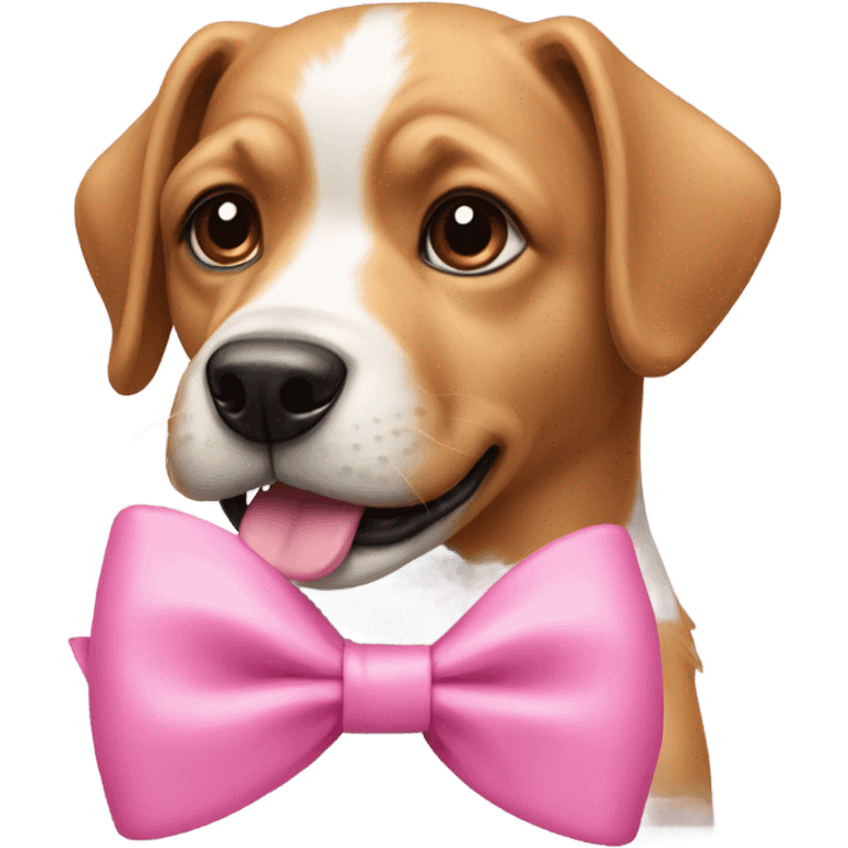 Dog with a pink bow emoji