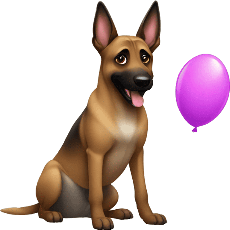 malinois funny with baloon emoji