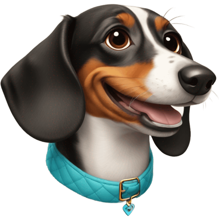 happy harlequin dachshund emoji