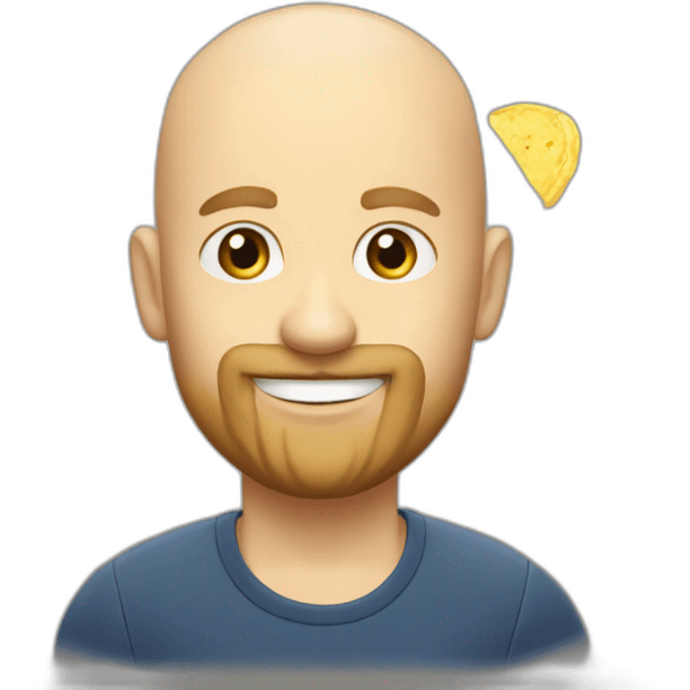 bald swedish streamer with a small beard eating chips for breakfast emoji