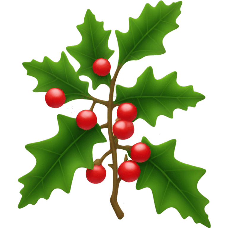 2 holly leaves with red berries underneath  emoji